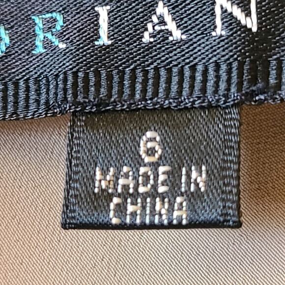 ADRIANNA PAPELL 100% Silk Beaded Midi Dress Asymmetric Hem Retro Style Women's 6 - Picture 11 of 13